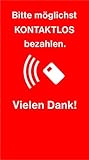 Thekenaufsteller Abstand halten/Kontaktlos bezahlen/Mundschutz tragen ca. 10,5 x 18,8 cm Kontaktlos bezahlen