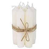 IB Laursen - Taper candles short candles - white - burn time: 4.5 hours - set of 6