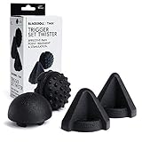 BLACKROLL® TRIGGER SET TWISTER (4-teilig), Triggerpunkt-Massagegeräte zur Behandlung punktueller Verspannungen, handliche Faszien-Massagegeräte mit Griff, ideal für Reisen, Made in Germany, Schwarz