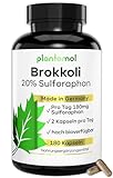 20% Sulforaphan! 180 Sulforaphan Kapseln hochdosiert aus Brokkoli-Extrakt mit 90mg Sulforaphan pro Kapsel - Brokkoli Kapseln hochdosiert