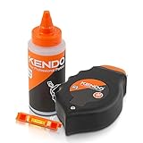 Kendo Schlagschnurset – 3-teilig – Länge: 30 m – Mit Edelstahlhaken und Wasserwaage – Blaue Kreide zum Nachfüllen