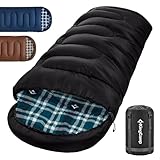 KingCamp Unisex-Adult Schlafsack Winter, Everyday 4 Jahreszeiten Schwarz-L-Zip, Komfort: 7°C Limit: 2°C Extrem: -13°C
