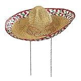 W WIDMANN MILANO Party Fashion 1418M - Mexikanischer Sombrero, Durchmesser circa 52 cm, Mexiko, Hut, Motto-Party, Karneval