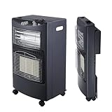 Gas Bullet ® 4200 Watt Gasheizung/Stromheizung Hybrid inkl. Gasdruckregler-Set | drinnen & draußen (Gasheizer nur draußen) | Heizstrahler für Butan- und Propangasflaschen bis 11kg | Stromanschluss