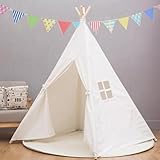 Anttyscar Kinder Tipi Zelt,Sternen klassisches indisches Spielzelt für Kinder,Kinderzelte aus für Mädchen und Jungen mit Tragetasche,faltbares Spielhaus für drinnen oder draußen