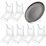Dewocke 6 Stück Acryl Ständer, Kunststoff Aufsteller Ständer, Tellerständer, Verstellbare Dekotellerhalter, Mini Staffeleien für Bücher Bilderrahmen CD Deko Aufsteller Fotodisplays