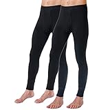 HERMKO 3540 2er Pack Herren Lange Unterhose Long Johns (Weitere Farben) Bio-Baumwolle, Größe:D 7 = EU XL, Farbe:schwarz