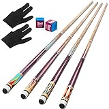 Pool Queue,AKLOT Pool Queues Satz von 4 Pool 58' Queue Sticks Pool Cue Erwachsene Kanadischer Ahornholz Pool Cues für Professionelle Billardspieler