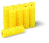 10 Stück Strukturwalzen zum Erzeugen von groben Struktureffekten 110 mm Schaumwalzen für Strukturlack, Putz, Spachtelmasse & Transportflächen Beschichtung (UPOL Raptor & MIPA Protector) 22580 (Gelb)