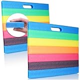com-four® 2x Kniekissen - bequeme Schaumstoff-Kniematte - Stadion-Sitzkissen - weiche Kniepolster Gartenarbeit - tragbare Knieschutzmatte - wasserbeständig, isolierend (Regenbogen)