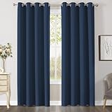 CUCRAF Verdunklungsvorhänge Thermovorhang Kälteschutz Gardinen mit Ösen Vorhang Blickdicht, Weich und Langlebig Schallschutz Vorhang 229229-B