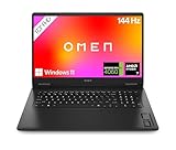 HP Omen Gaming Laptop, 17,3 Zoll FHD-Display - 144 Hz, AMD Ryzen 7 8845HS, 16 GB DDR5 RAM (2x8 GB), 1TB SSD, NVIDIA GeForce RTX 4060 (8 GB), QWERTZ, Windows 11 Home, Shadow Black