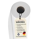 AROBA 1x Airlaid Tischdeckenrolle (Weiß, 1,2 m x 24 m) - Stoffähnliche Tischdecke - Hochwertige Tischtuchrolle für Hotel, Catering, Geburtstag, Restaurants, Kommunion, Taufe