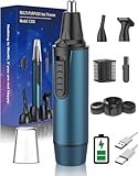 Nasenhaartrimmer, USB Wiederaufladbar Nasenhaarschneider 3 in 1 Set Ohrhaarschneider mit Doppelschneideklingen, Professioneller schmerzfreier Augenbrauen und esichtshaartrimmer für Männer und Frauen