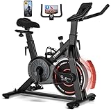 CHAOKE Heimtrainer Fahrrad mit App, 2025 Leiser Hometrainer mit Magnetwiderstand, Verstellbarem Sitz und Griff, LCD-Ergometer, Stationäres Fitnessbike mit großem Tablet-Halter, Bis 150KG
