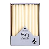 pajoma® Stabkerzen Elfenbein - 50 Stück | Höhe 25 cm, Ø 2 cm | Brenndauer ca. 7 Std. | Vielseitig als Tisch-, Deko-, Weihnachtskerze & für Gastro-Events