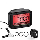 Anosuwa Universal Digital Drehzahlmesser, Präzises LCD Tachometer mit Drahtloser Induktion (0-18.000 U/min) für Motorrad, Rasenmäher, Schneemobil - Mit Akku-Überwachung, Nachtsicht & Wartungsfunktion