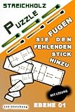 STREICHHOLZ PUZZLE mit Lösung Fügen Sie den fehlenden Stick hinzu: Ebene 01