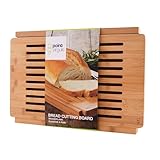 Point Virgule Brotschneidebrett mit krümelrost, Schneidebrett mit Auffangschale, Schneidebrett Brot, 40x27x3,5cm