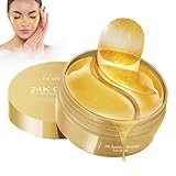 Augenpads, Eye Pads Gegen Augenringe Entfernen Augenmaske Eye Patches Männer Hyaluron Kollagen Feuchtigkeit Spendende für Puffiness Feine Linien Tränensäcke Gold Maske Eye Treatment Mask, 60pcs