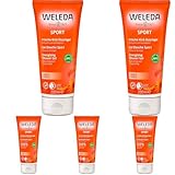 WELEDA Bio Sport Duschgel vegan - Naturkosmetik Arnika Duschseife für Frauen & Männer mit Rosmarin/Lavendel Duft - Natürliche Hautpflege Dusche zur Reinigung von Gesicht & Körper (1x 200ml)