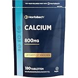 Calcium Hochdosiert Tabletten 800mg | aus Kalzium carbonat pro Tagesdosis | 180 Vegane Stück | Calziumtabletten | Horbaach