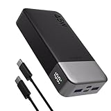 JUOVI Tragbare Powerbank J2621, 20000mAh Akku Pack 45W Schnellladefunktion, Kompatibel mit Switch, MacBook, Tablet, Dell, HP, Notebook, Samsung, iPhone 16 15 14 13, Steam Deck und mehr