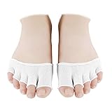 Artibetter 4 Paar Zehen-Topper-Socken High Heel Schuhliner Socken Halbsocken Nahtlose rutschfeste Zehensocken für Damen (Schwarz), weiß