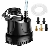 Lnicez 25W 1500L/H Mini Wasserpumpe Tauchpumpe Förderpumpe Aquarium pumpe Tauchpumpe für Gärten, Aquarium, Teich, Brunnen (Schwarz)