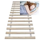 Wolkenland Premium Rollrost Rolllattenrost für Ihr Bett – Lattenrost – stabile 2 cm dicke Holzlatten bis 400 kg belastbar – 4 Größen zur Wahl – für erholsamen Schlaf (90 x 200 cm 14 Latten)