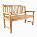 Divero 2-Sitzer Gartenbank Parkbank Bradford Teak Holz behandelt 120 cm