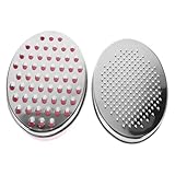 NESTINGHO Ovaler Edelstahl Käsereibe mit Aufbewahrungsbox Beidseitiger Handheld Gemüseschneider Feines und Gleichmäßiges Reiben Ergonomischer Griff für Käse Gemüse Ingwer und Zesten