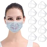 WayoM 10 Stück 3D Maskenhalterung Maskenhalter, Halterung für Masken, Stützrahmen, Innenkissen für Masken, Lippenstift Schutz Ständer Nase