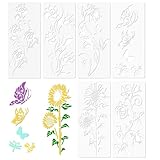 Schablonen für Garten, Malschablonen für Garten, wiederverwendbare Blumenschablonen, 6 Stück, Wandmalschablonen, Zeichenschablonen, Bastelarbeiten, Dekoration