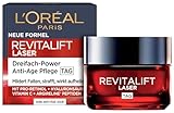 L'Oréal Paris Anti-Aging Tagescreme mit Dreichfachpower für Frauen: mildert Falten, mit Pro-Retinol, Hyaluronsäure & Vitamin C – Revitalift Laser, Straffende Feuchtigkeitspflege, 1x 50ml