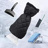 Kratzer Scheiben Schnee Eiskratzerhandschuh, 4 Stück Handschuh Eiskratzer,Eiskratzer Auto Handschuh,Wärmender Scheibenkratzer mit Handschuh Auto,Auto Eiskratzer mit Handschuh,für Eiskratzer Auto