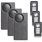 Mengshen 3 Pack Anti-Diebstahl Vibrationsalarm 110dB Laut Empfindlichkeit Einstellbare Motion Sensor Einbrecher Sicherheitssystem für Tür Fenster Fahrrad Motorrad Motor Home