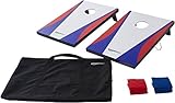 Amazon Basics Cornhole Set aus Holz, Blau/Rot, 10 Stück
