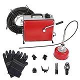 KingSaid Elektrische Rohrreinigungsmaschine 500W Abflussreiniger Spirale 220V Rohrreiniger Kanalreinigungsmaschine geeignet für Ø20-200 mm Rohrleitungen mit Ø10mm 16mm Spiralen