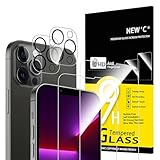 NEW'C für iPhone 13 Pro für Panzerglas (2 Stück) und Kamera Panzer Schutz Glas für Kameraschutz (2 Stück) - kratzfest - keine Luftblasen - extrem widerstandsfähig - 9H-Härteglas