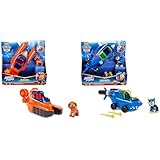 PAW PATROL, Aqua Pups - Basis Fahrzeug Spielzeugauto im Hummer-Design & Aqua Pups - Basis Fahrzeug Spielzeugauto im Hai-Design mit Chase Welpenfigur, Spielzeug geeignet für Kinder ab 3 Jahren