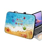 ENEN Strand Druck Laptoptasche 10-17 Zoll, Laptop-Taschen, Laptop Tasche Business Büro Arbeit Computertasche, Schlanke Notebook Tasche für Herren Frauen (Hülse,17 Zoll)