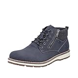 Rieker Herren 38409 Schnürstiefel, Blau, 40 EU
