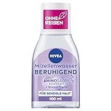 NIVEA Beruhigendes Mizellenwasser, Mizellen Reinigungswasser für sensible Haut, parfümfreies Gesichtswasser mit Dexpanthenol und Aminosäurekomplex, feuchtigkeitsspendende Gesichtsreinigung (100 ml)