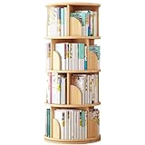 Drehbares Bücherregal Kinderbuchregal Haushaltsspielzeug und Bücher Organizer Doppelsockel für soliden Halt Mehrschichtiges Design für bequemere Lagerung(Wood Color,97 * 40cm)