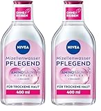 NIVEA Pflegendes Mizellenwasser, Gesichtswasser für trockene Haut mit Mandelöl und Aminosäuren Komplex, feuchtigkeitsspendendes Mizellen Reinigungswasser, sanfte Gesichtsreinigung (400 ml)