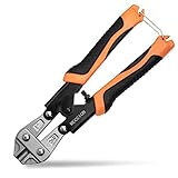 Meccion Bolzenschneider 210mm Cr-V Drahtschneider - Edelstahldraht bis Ø 2.3 mm, Kabel, Drahtgitter, Federschere mit Bequemem Weichem Gummigriff