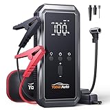 YaberAuto Starthilfe Powerbank mit 150PSI Kompressor, 4-in-1 Powerbank als Auto Starthilfe mit LCD Bildschirm, 3000A Spitzenleistung, 21800mAh Tragbare Starter Powerbank mit LED Taschenlampe, YA70