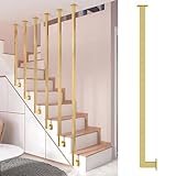 L-förmiges Treppengeländer aus Schmiedeeisen, industriell, rutschfest, mit Deckenstütze verstellbar, 30 bis 150 cm, für sicheres Treppengeländer