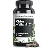 natural elements Cistus incanus mit Vitamin C – 90 Kapseln – 250mg Polyphenole pro Kapsel (65%) – vegan, hochdosiert, hoch bioverfügbar – ohne unnötige Zusätze – laborgeprüfte Qualität